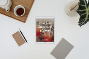 cover of the course Italian Summer Camp by Italearn visible in a tablet